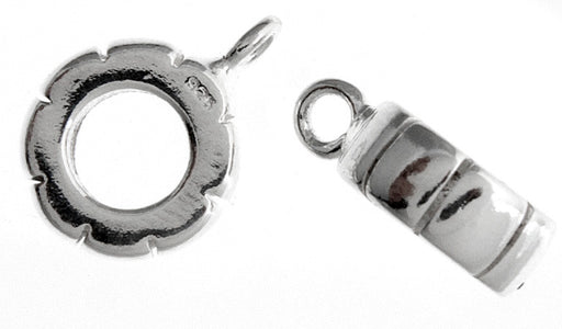 SS.925 Bead Spacer Grooved With Ring 9.5mm - 5.0mm Large Hole