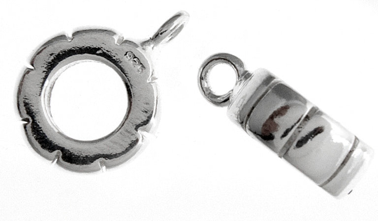 SS.925 Bead Spacer Grooved With Ring 9.5mm - 5.0mm Large Hole