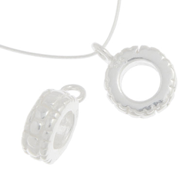 SS.925 Bead Spacer Fancy w/Ring 9.0mm - 5.0mm Large Hole