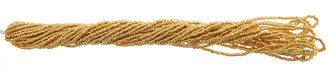 Czech Seed Bead Cut Plated 24kt Gold Strung