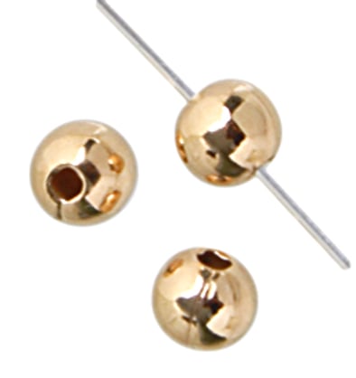 Gold Filled 14kt Bead With Seam Round 4mm Approx 5g