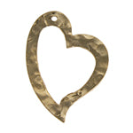 Gold Filled 14kt Pendant Open Heart Hammered 20x30mm - Cosplay Supplies Inc