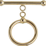 Gold Filled 14kt Toggle Circle Plain 20mm - Cosplay Supplies Inc