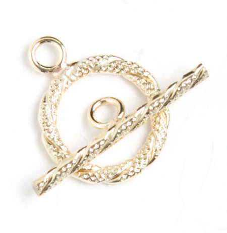 Gold Filled 14kt Toggle Round Rope Wrap 14mm