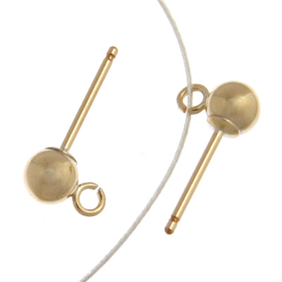 Gold Filled 14kt Ball Post With Ring