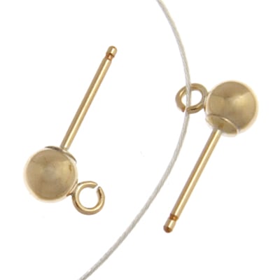 Gold Filled 14kt Ball Post With Ring