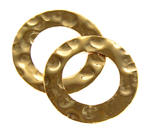 Gold Filled 14kt Connector Circle Flat Hammered 