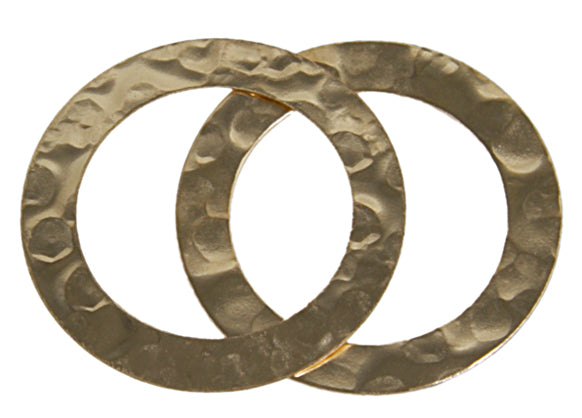 Gold Filled 14kt Connector Circle Flat Hammered 