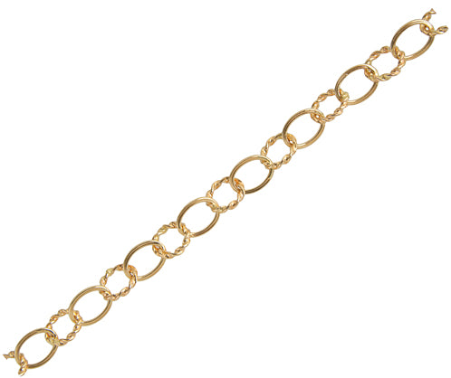 Gold Filled 14kt Chain Plain Oval + Round Twist 8mm