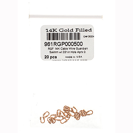 Rose Gold Filled 14k Cable Wire Guardian 5x4mm W/.031in Hole Approx 0.6g