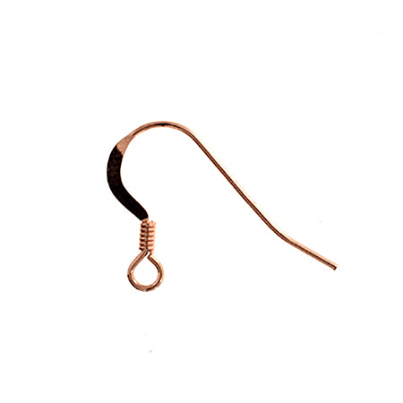 Rose Gold Filled 14k Ear Wire Flat With Coil (0.61mm) Approx 1g - Cosplay Supplies Inc