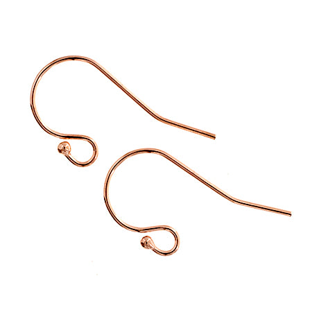 Rose Gold Filled 14k Ball End Ear Wire 11.5x20mm (0.66mm) Approx 1g
