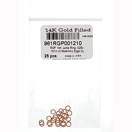 Rose Gold Filled 14k Jump Ring .025x157in (0.64x4mm) 22ga Cl Approx 0.5g
