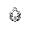 Tierra Cast - Tattoo Charm Winged Heart 13mm Antique Silver