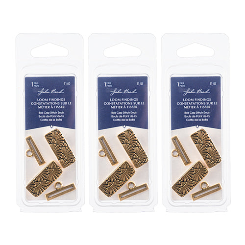 Wickes Small Box Cap Stitch Ends 11/0 2 pairs Antique 