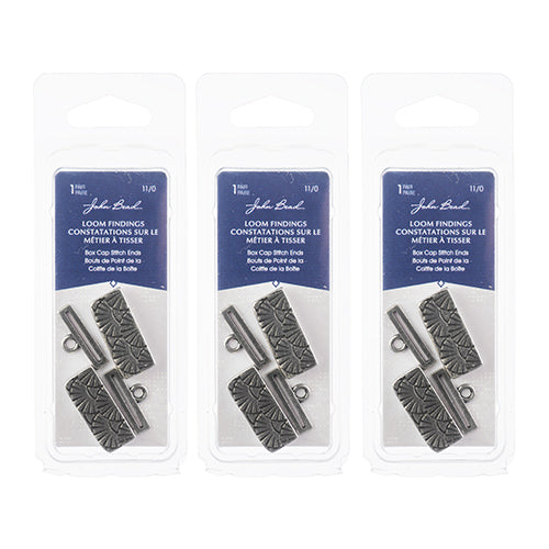 Wickes Small Box Cap Stitch Ends 11/0 2 pairs Antique 