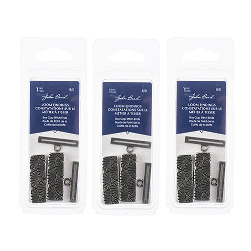 Wickes Large Box Cap Stitch Ends 8/0 2 pairs Antique 