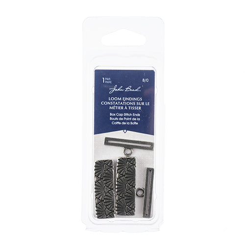 Wickes Large Box Cap Stitch Ends 8/0 2 pairs Antique 