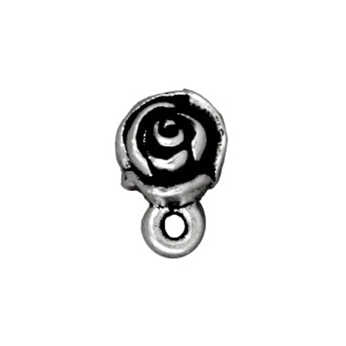 Tierra Cast - Earring Post Rose 10mm Antique Silver