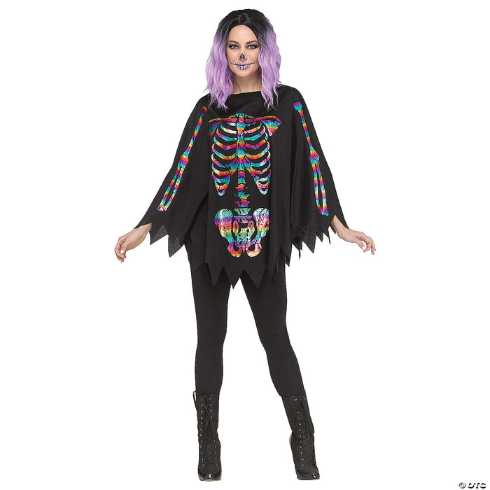 Adult Skeleton Poncho Costume Accessory