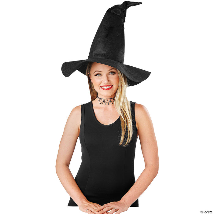 Adults Black Crooked Witch Hat