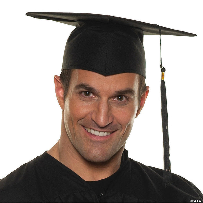 Adults Black Graduation Cap with Black Tassel