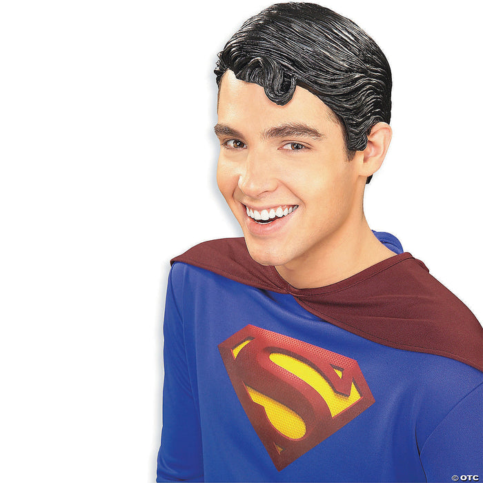 Adults Black Superman Vinyl Wig