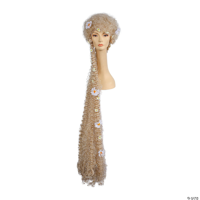 Blonde Godiva Wig with Flowers