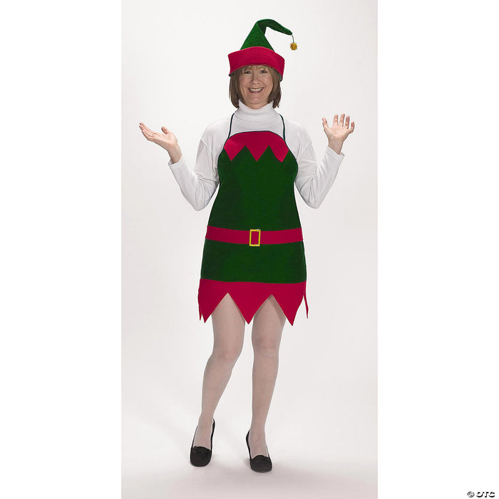 Adults Elf Christmas Apron & Hat Set