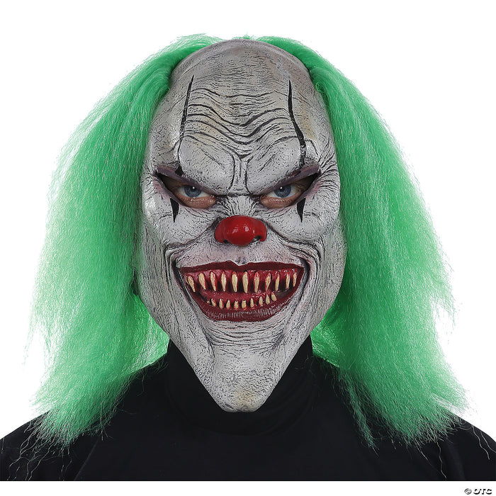 Evil Clown Mask with Green Hair