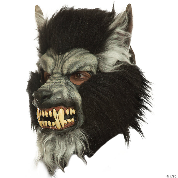 Menacing Gray Howling Werewolf Mask