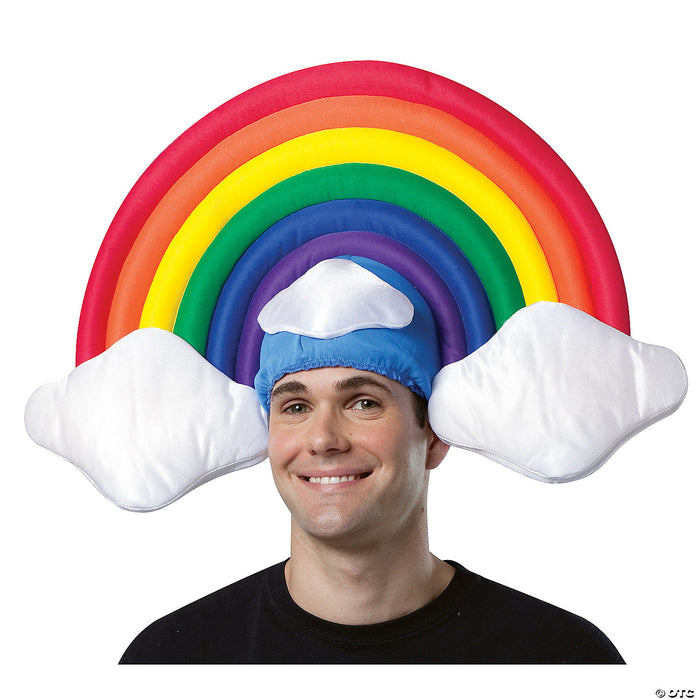 Adults Stuffed Rainbow with Clouds Hat