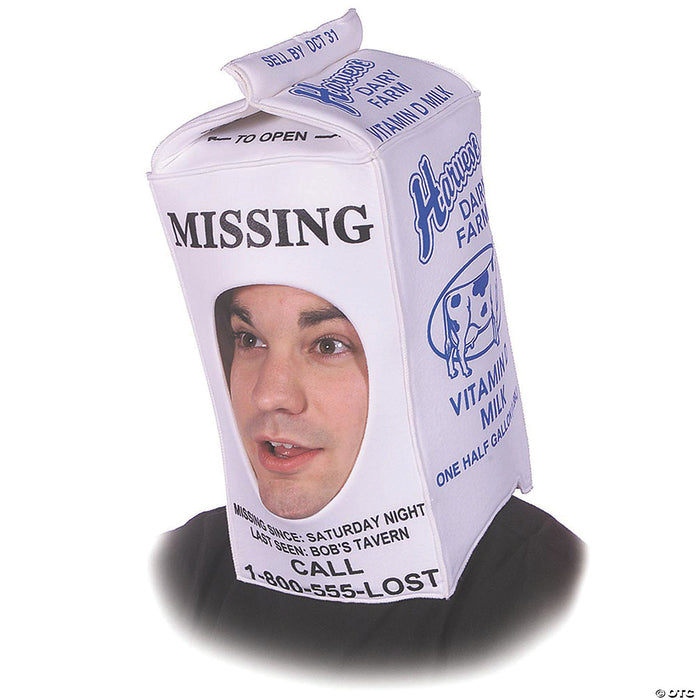 Adults White Milk Carton Hat