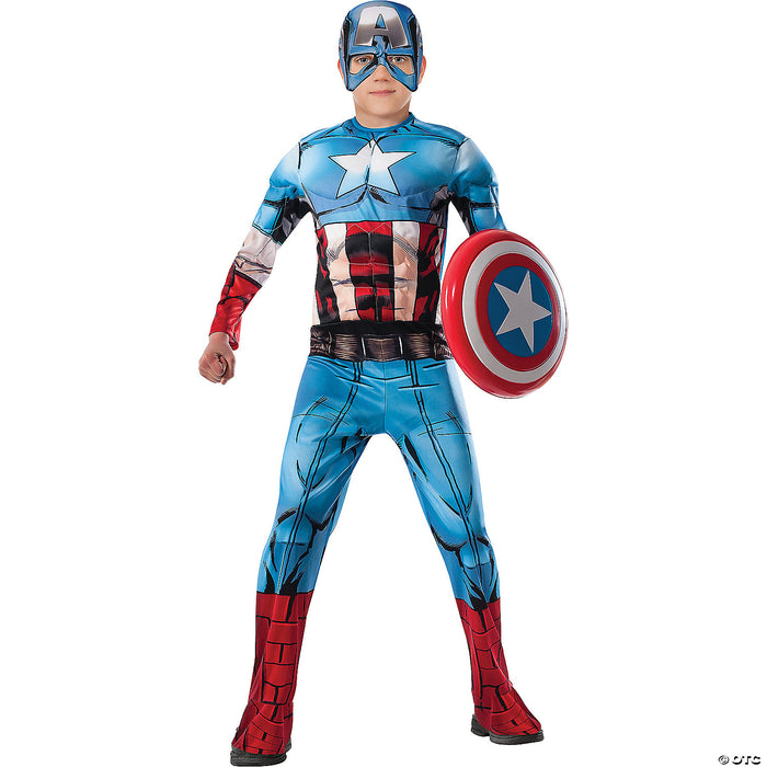 Child Deluxe Muscle Captain America Costume