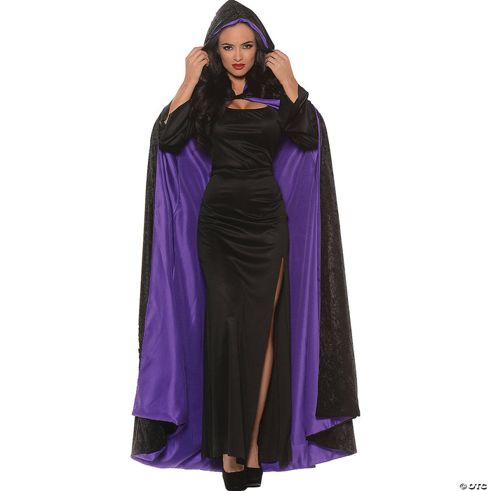 Hooded Velvet Cape - Purple Lining