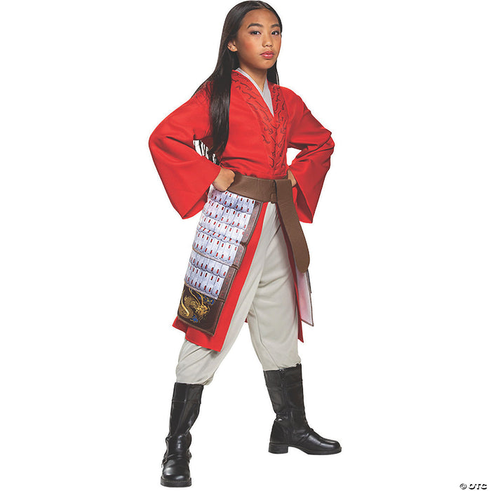 Child Deluxe Mulan Hero Red Dress Costume