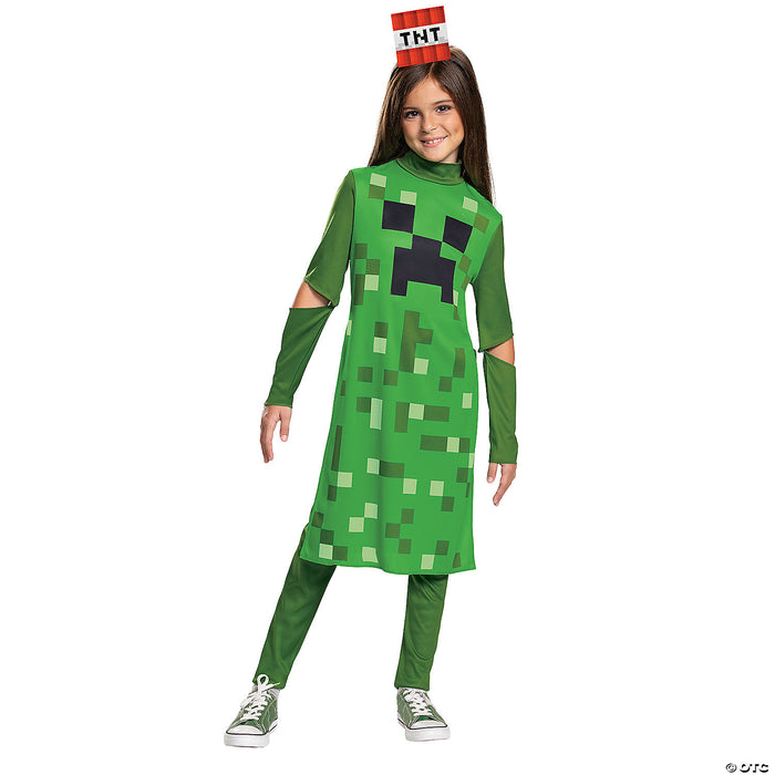 Child Minecraft Classic Creeper Dress Costume