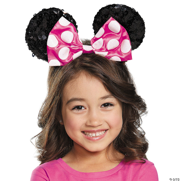 Child Pink Minnie Mouse Sequin Ears