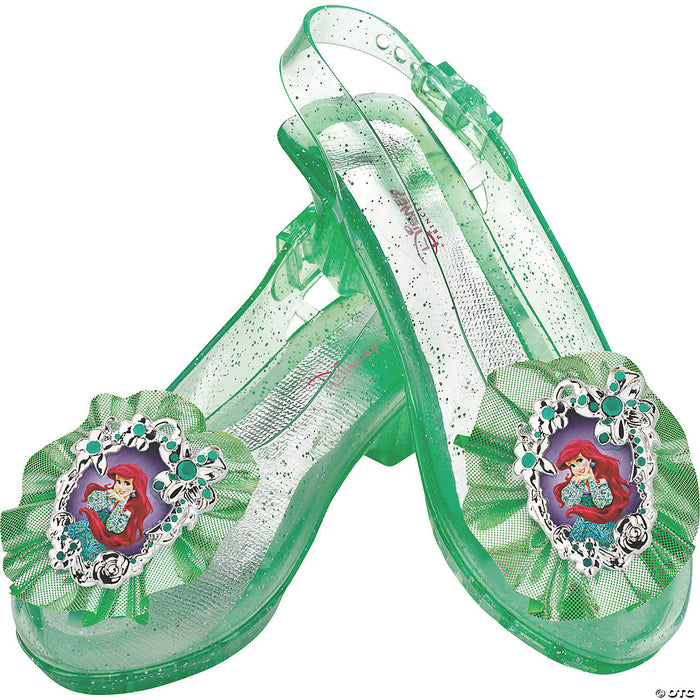 Kids Disney’s The Little Mermaid Ariel Green Sparkle Jelly Shoes