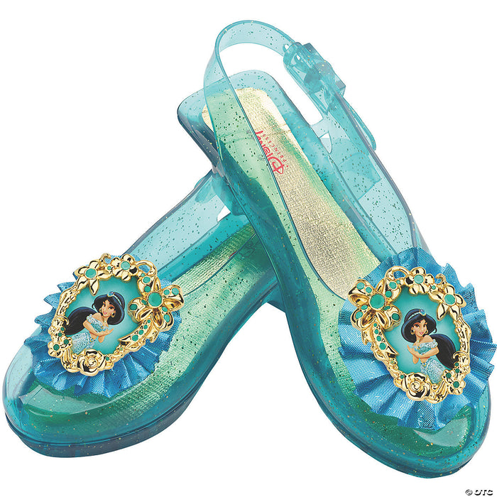 Kids Disney's Aladdin Jasmine Green Sparkle Jelly Shoes