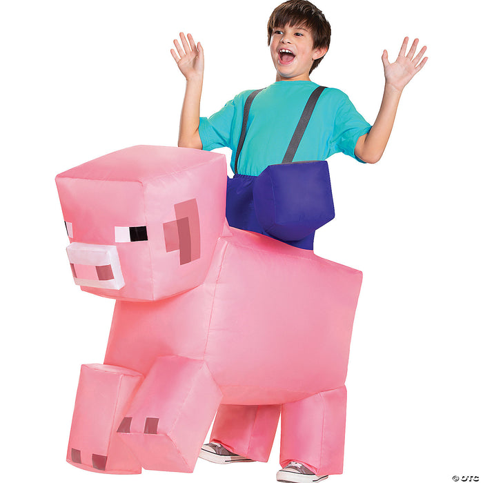 Kids Inflatable Minecraft Pig Ride On Costume