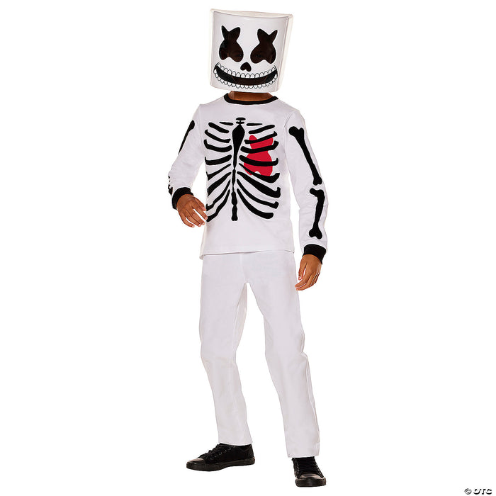 Kids Marshmello Black & White Mello Skeleton Costume