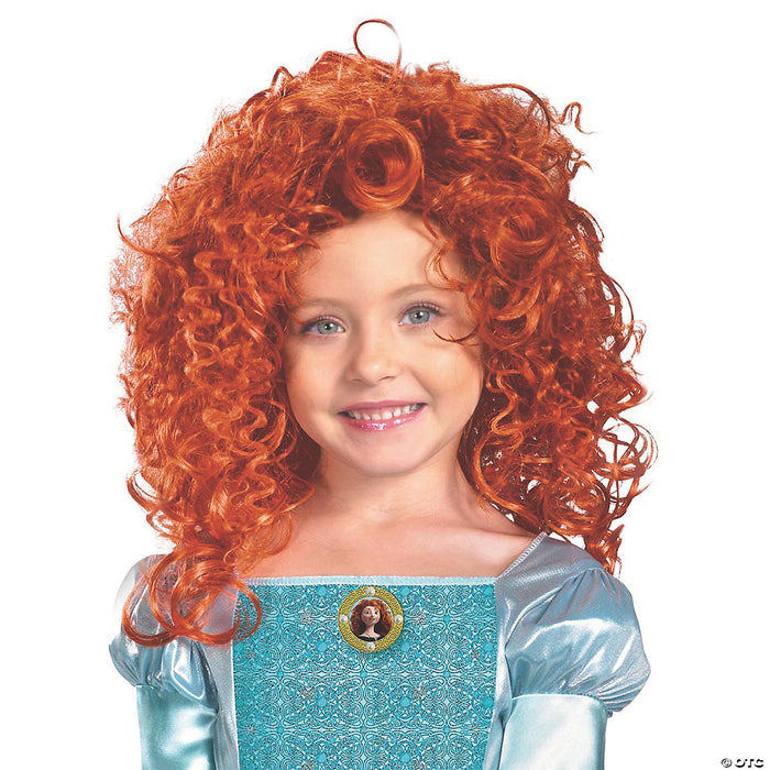 Kids Red Long Curly Wig