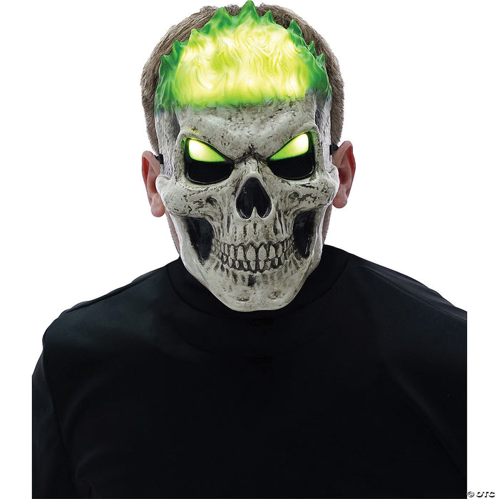 Light-Up Orange Inferno Skull Mask