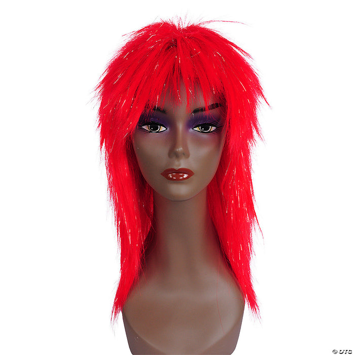 Long Straight Shag Wig with Tinsel