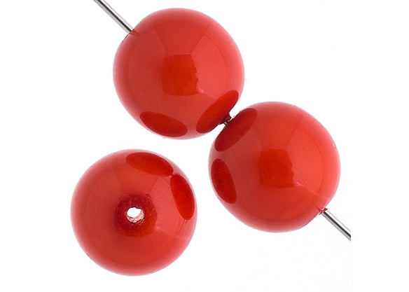 Czech Glass Beads 8in Strand Red Fatale