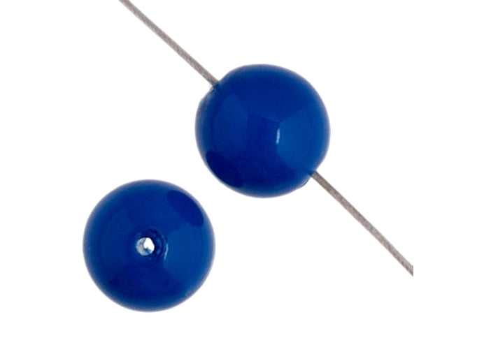Czech Glass Beads 8in Strand Nautical Blue