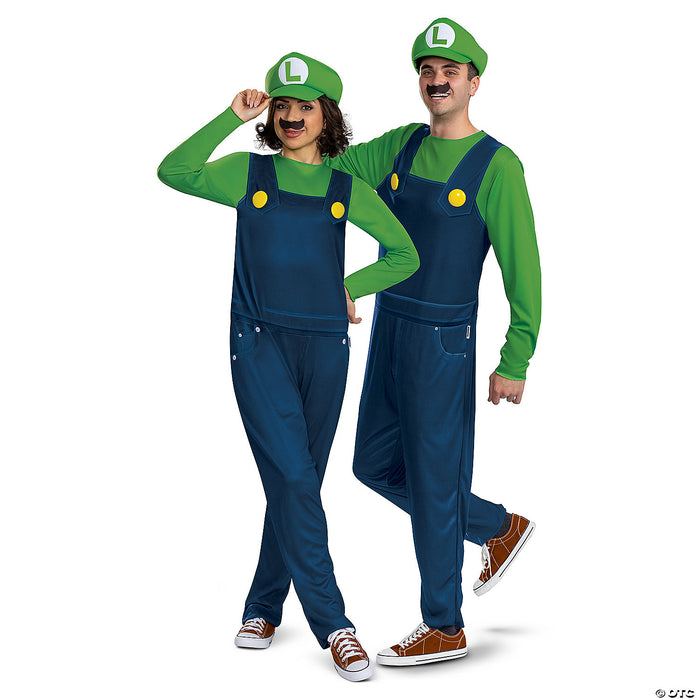 Adults Classic Elevated Super Mario Bros Luigi Costume