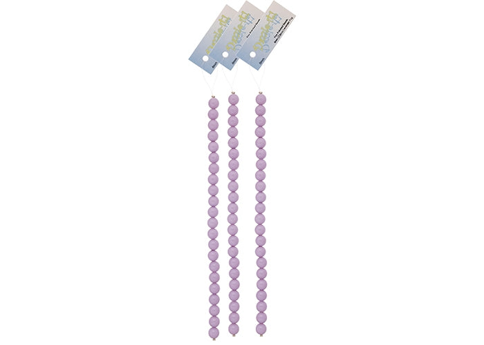 Czech Glass Beads 8in Strand Lavender Fog