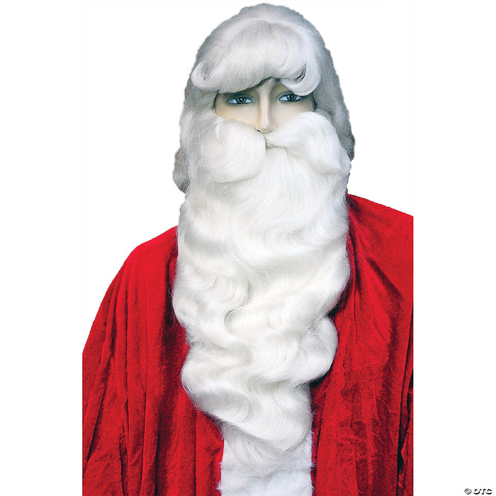 Super Deluxe Santa Wig & Beard Yak Set with Attached Mustache